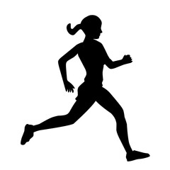vecor silhouette of running people
