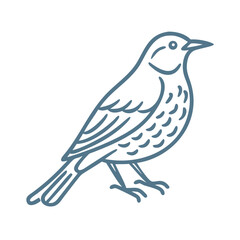 Obraz premium Red-Winged Blackbird Line Art Illustration