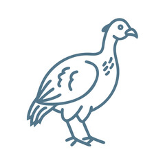 Kagu Bird Outline Icon, New Caledonia