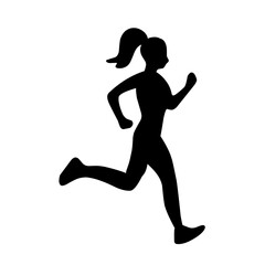 vecor silhouette of running people