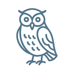 Minimalist Great Gray Owl Line Art Illustration