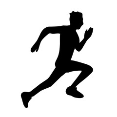 vecor silhouette of running people
