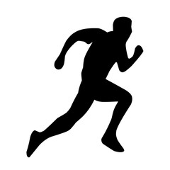 vecor silhouette of running people