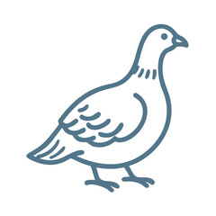 Minimalist Ptarmigan Bird Illustration Icon