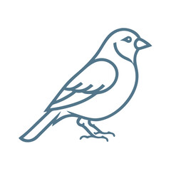 Minimalist American Goldfinch Line Art Illustration