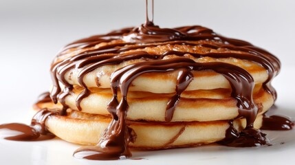 Chocolate Drizzle on Pancakes