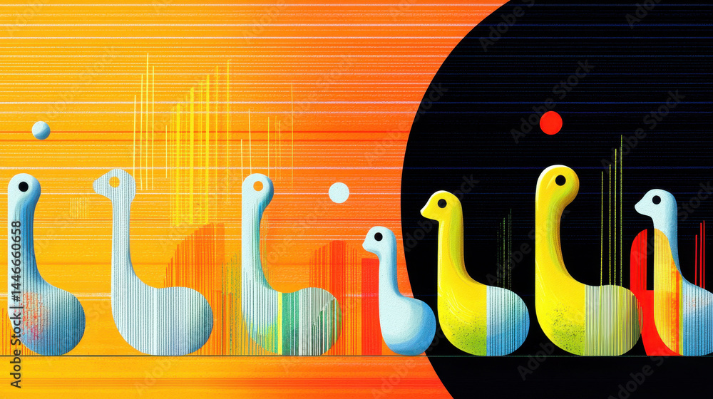 Poster playful puppy illustrations are featured, showcasing different color palettes with copy space in the