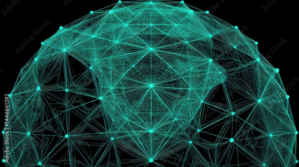 Poster global network connection abstract sphere digital futuristic technology