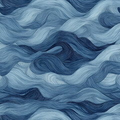 Obraz premium Create calming seamless wave texture in light and dark blue for digital designs
