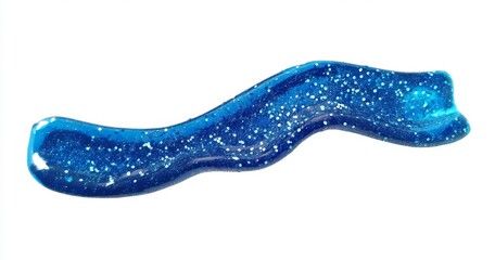 Teal glitter nail polish smear