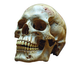 Obraz premium Realistic Human Skull PNG – Transparent Background