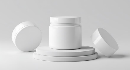 Elegant White Jars on a Minimalist Display