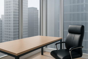 modern office interior, empty desk