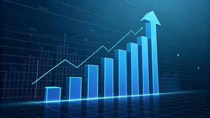 business graph with arrow on top