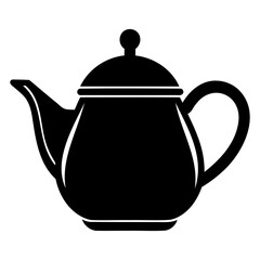 Teapot Icon black silhouette vector illustration isolated on a transparent background