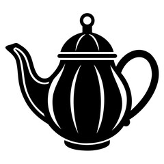 Teapot Icon black silhouette vector illustration isolated on a transparent background