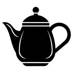 Teapot Icon black silhouette vector illustration isolated on a transparent background