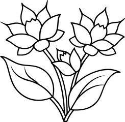 Fototapeta premium Flower outline vector illustration
