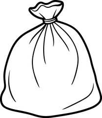 garbage bag outline vector illustration
