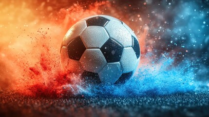 Soccer ball in dramatic explosion