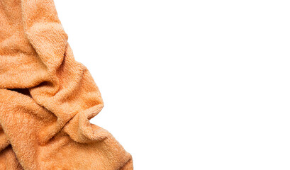 towel texture with empty space for text isolated on white