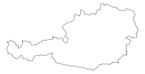 Austria Outline Map Vector - Editable Country Border 