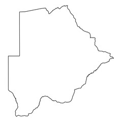 Naklejka premium Botswana Outline Map Vector - Editable Country Border