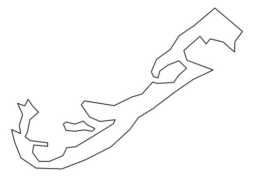 Bermuda Outline Map Vector - Editable Country Border