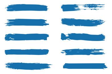 Collection of vector paint brush strokes, hand drawn brush stroke textures set. 