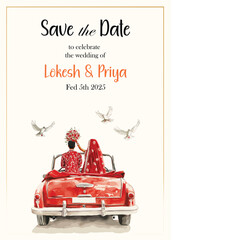 Beautiful indian wedding invites with couples 