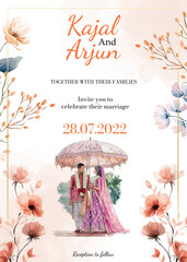 Beautiful indian wedding invites with couples 