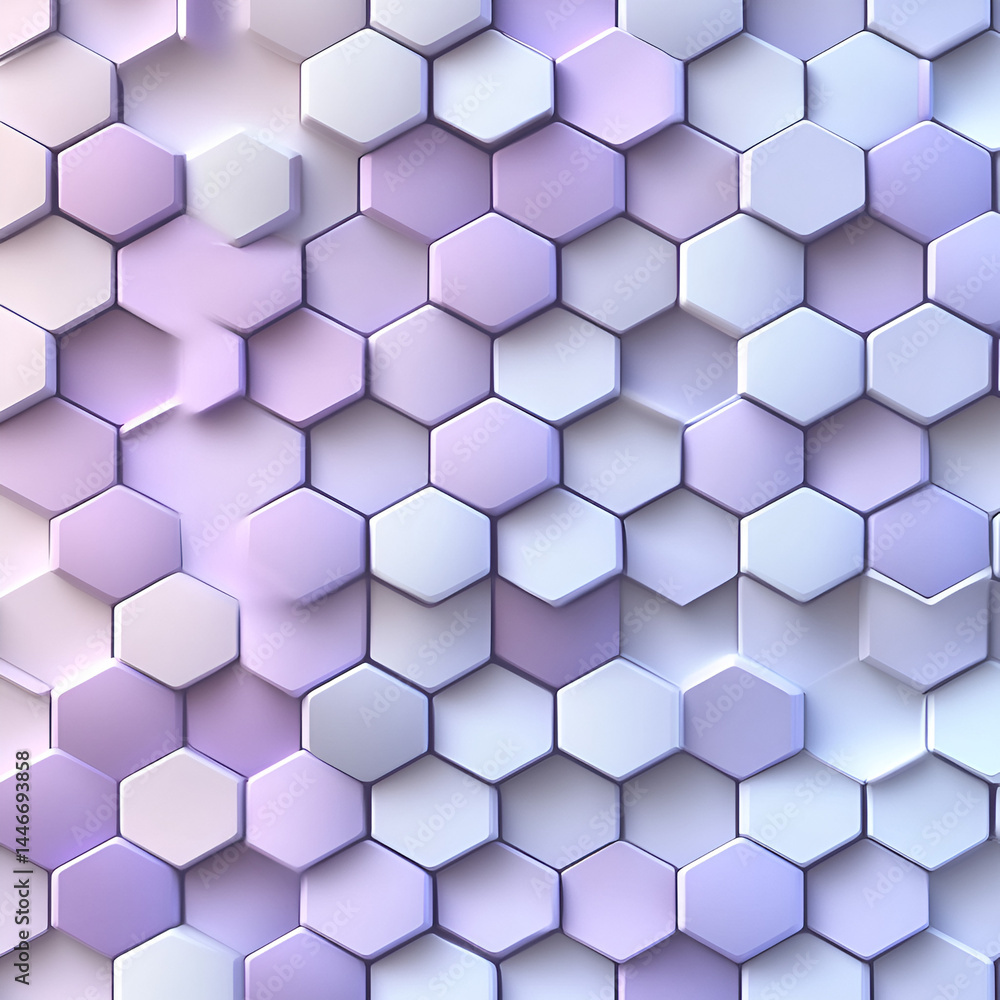 Poster hexagon pattern design digital space graphic art abstract environment top-down view gradient purple 