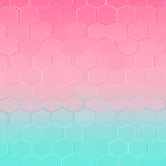 Create design hexagon pattern digital space abstract view gradient pink shades