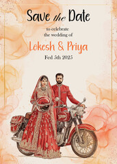 Beautiful indian wedding invites with couples 