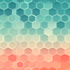 Naklejka premium Create a vibrant coral and teal seamless hexagon pattern digital art abstract graphic design eye-catching concept