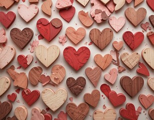 Fototapeta premium Rustic Wooden Hearts – Love in Every Grain