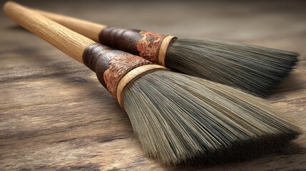 Two brushes placed on a wooden surface symbolizing cleaner compliance strategy concept of trust built through simplicity