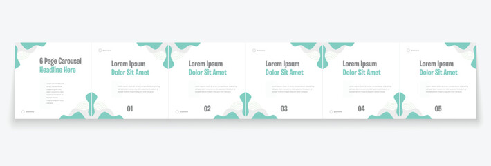 Social media banner frame or social media carousel template or media carousel post design. Editable post frame design. Minimal corporate 6 page carousel template