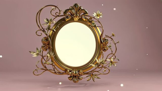 Elegant Gold Oval Frame with Floral Accents