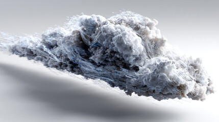 Volumetric cloud formation with billowing gray and white textures against light background digital 3D rendering of atmospheric cloudscape