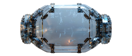 Futuristic Glass Portal View.