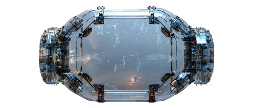 Futuristic Glass Portal View.