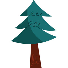 Minimalist Green Pine Tree Vector for Forest Landscape