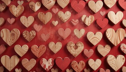 Fototapeta premium Rustic Wooden Hearts – Love in Every Grain
