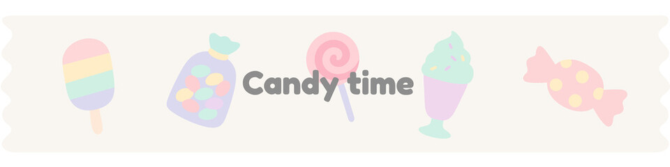 Candy Time Masking Tape with Colorful Sweet Icons