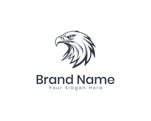 Fototapeta premium Eagle head minimalist logo design concept vector template for brands