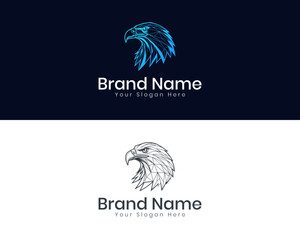 Geometric eagle head logo design template vector illustration assets