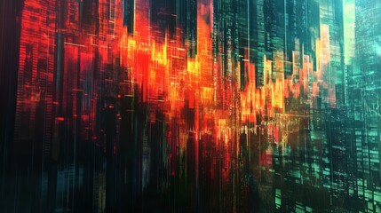Abstract digital representation of financial data trends.