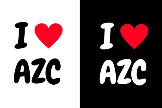  I love azc text, love, heart and symbol