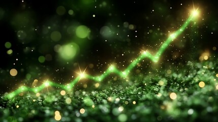 Obraz premium Growing Green Investment Graph